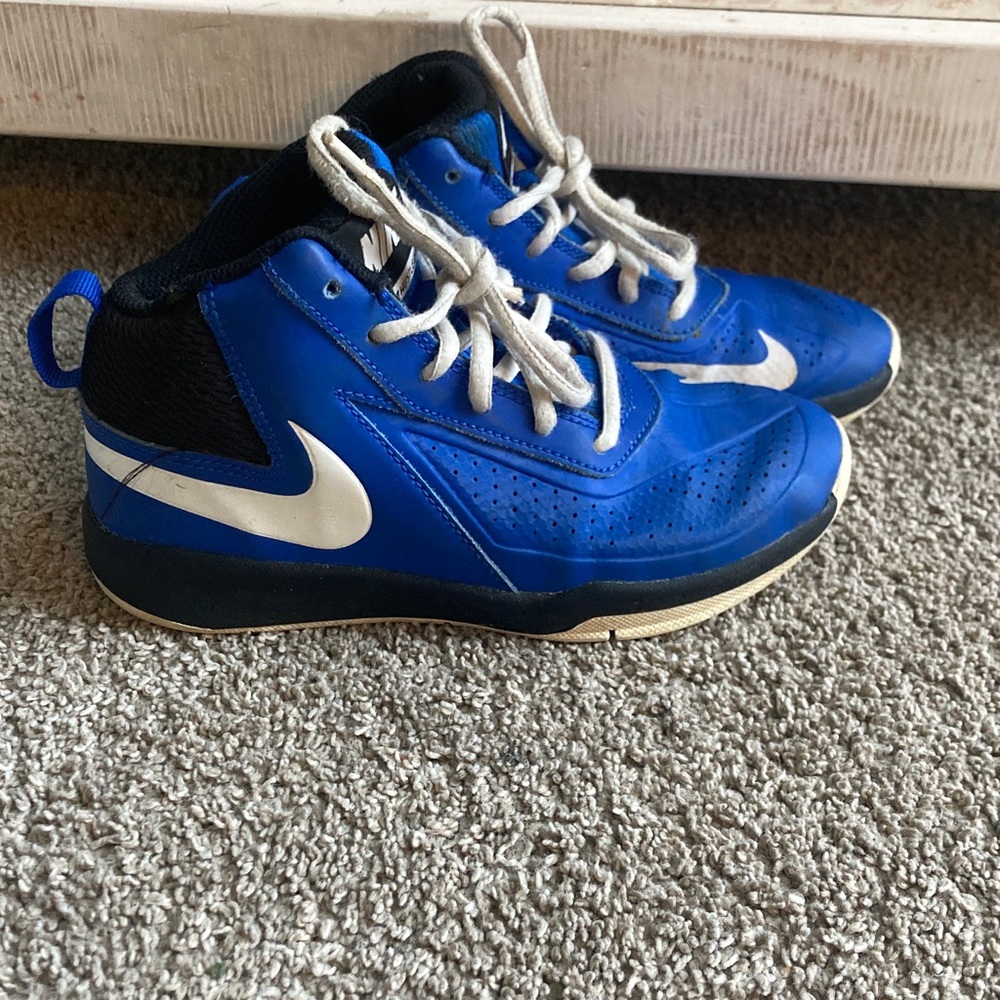 Nike Kids Royal Blue and White Mid-Top Sneakers